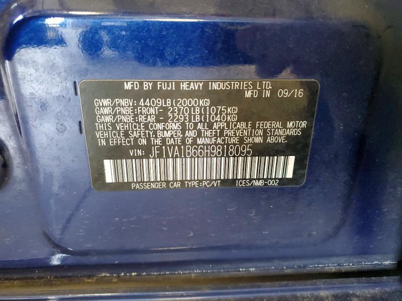 Aukcja sprzedaży 2017 Subaru Wrx, vin: JF1VA1B66H9818095, numer aukcji: 67613076