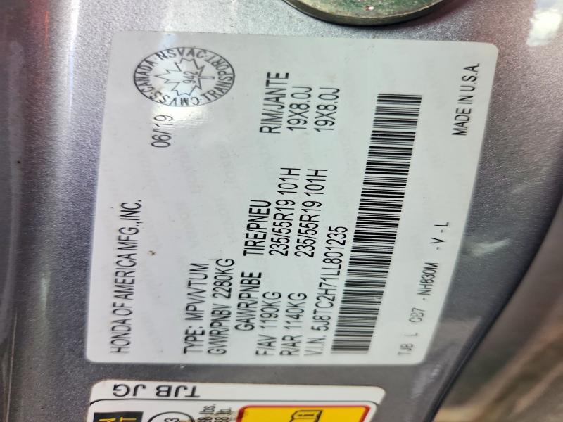 Auction sale of the 2020 Acura Rdx, vin: 5J8TC2H71LL801235, lot number: 68538046