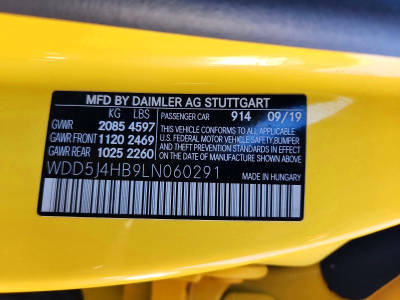 Aukcja sprzedaży 2020 Mercedes-benz Cla, vin: WDD5J4HB9LN060291        , numer aukcji: 68775736