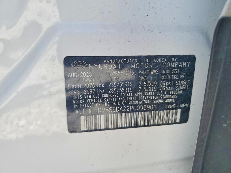 2023 Hyundai Santa Fe მანქანა იყიდება აუქციონზე, vin: KM8S6DA22PU098901, აუქციონის ნომერი: 67186666