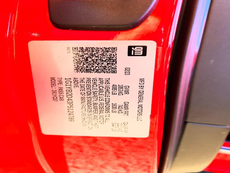 2023 Chevrolet Corvette მანქანა იყიდება აუქციონზე, vin: 1G1YB2D43P5124789, აუქციონის ნომერი: 68633636