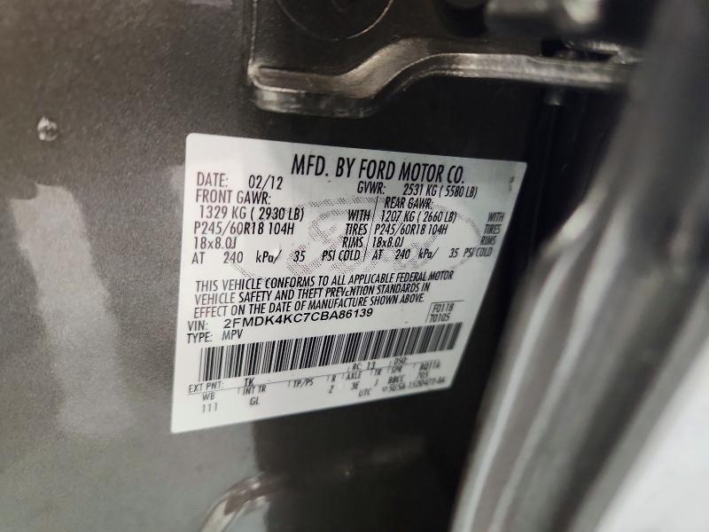 Auction sale of the 2012 Ford Edge, vin: 2FMDK4KC7CBA86139, lot number: 70749716