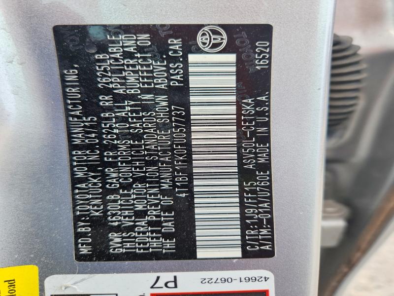 Продаж на аукціоні авто 2015 Toyota Camry, vin: 4T1BF1FK0FU057737, номер лоту: 68200996