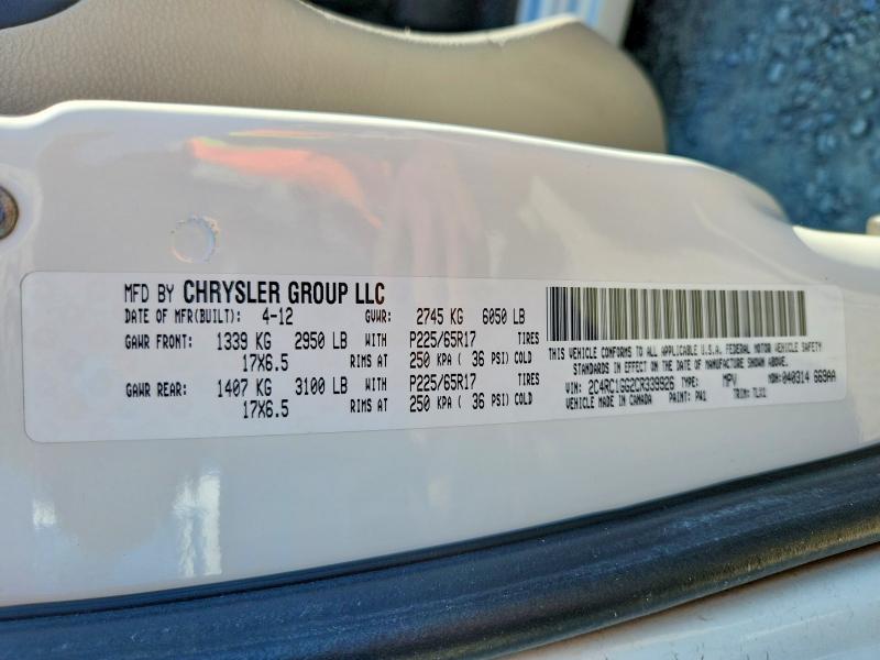 68382046 :رقم المزاد ، 2C4RC1GG2CR339926 vin ، 2012 Chrysler Town & Country مزاد بيع