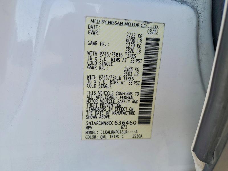 Aukcja sprzedaży 2012 Nissan Pathfinder, vin: 5N1AR1NN8CC636460, numer aukcji: 70550386