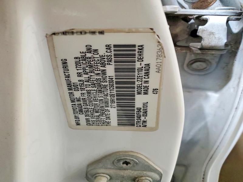 69946416 :رقم المزاد ، 2T1BR12E11C503041 vin ، 2001 Toyota Corolla مزاد بيع