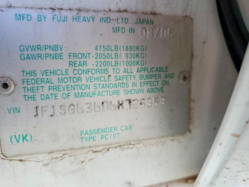 68112226 :رقم المزاد ، JF1SG63686H725353 vin ، 2006 Subaru Forester مزاد بيع