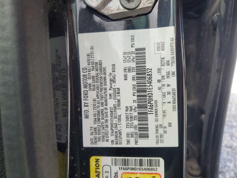 68663176 :رقم المزاد ، 1FA6P0HD1E5406852 vin ، 2014 Ford Fusion مزاد بيع