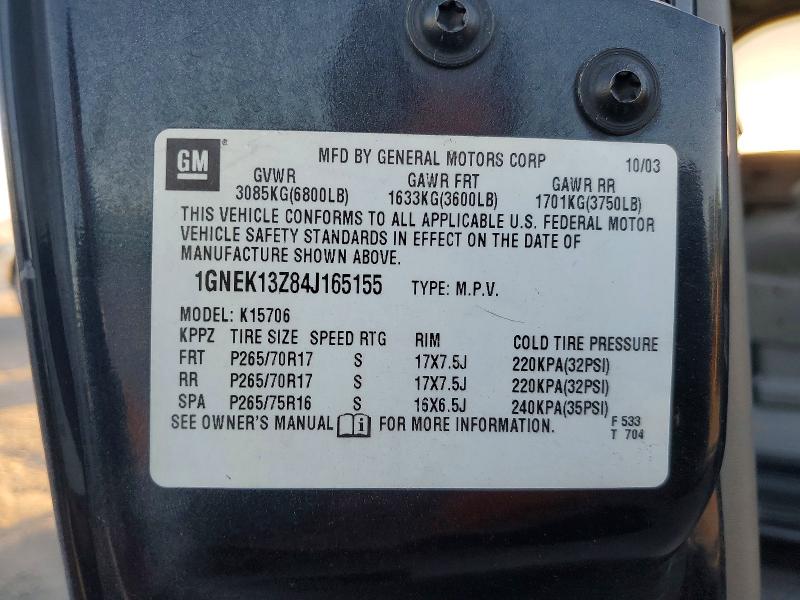 Продажа на аукционе авто 2004 Chevrolet Tahoe, vin: 1GNEK13Z84J165155, номер лота: 69724996