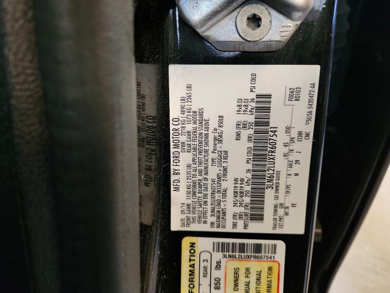 Auction sale of the 2015 Lincoln Mkz, vin: 3LN6L2LUXFR607541, lot number: 69033446