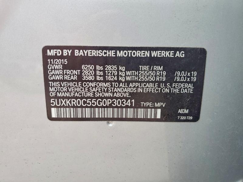 Продаж на аукціоні авто 2016 Bmw X5, vin: 5UXKR0C55G0P30341, номер лоту: 69896096