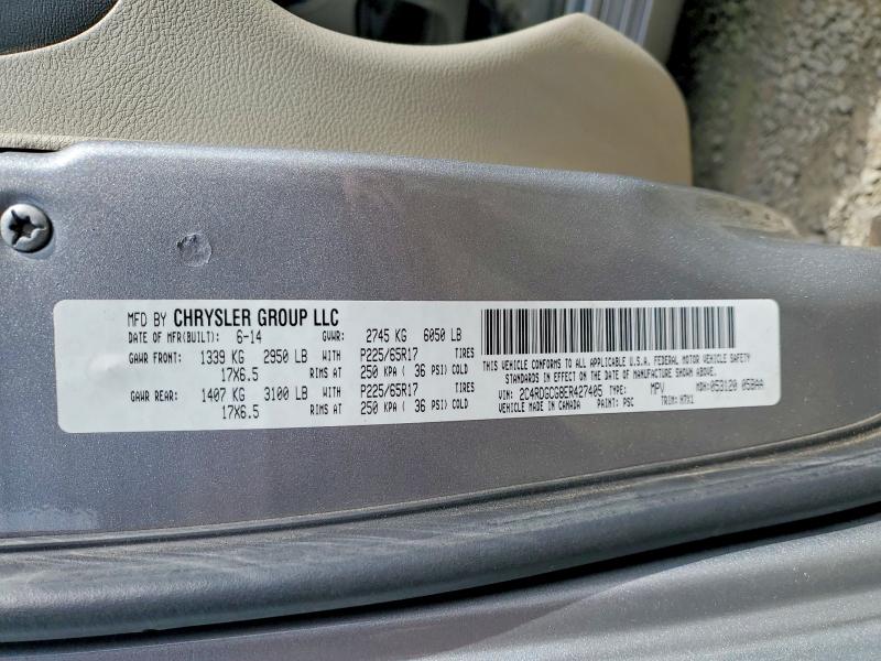 2014 Dodge Grand Caravan მანქანა იყიდება აუქციონზე, vin: 2C4RDGCG8ER427405, აუქციონის ნომერი: 70026336