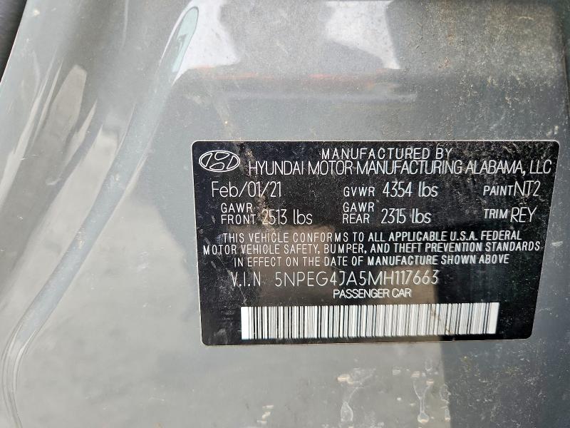 Aukcja sprzedaży 2021 Hyundai Sonata, vin: 5NPEG4JA5MH117663, numer aukcji: 70680806