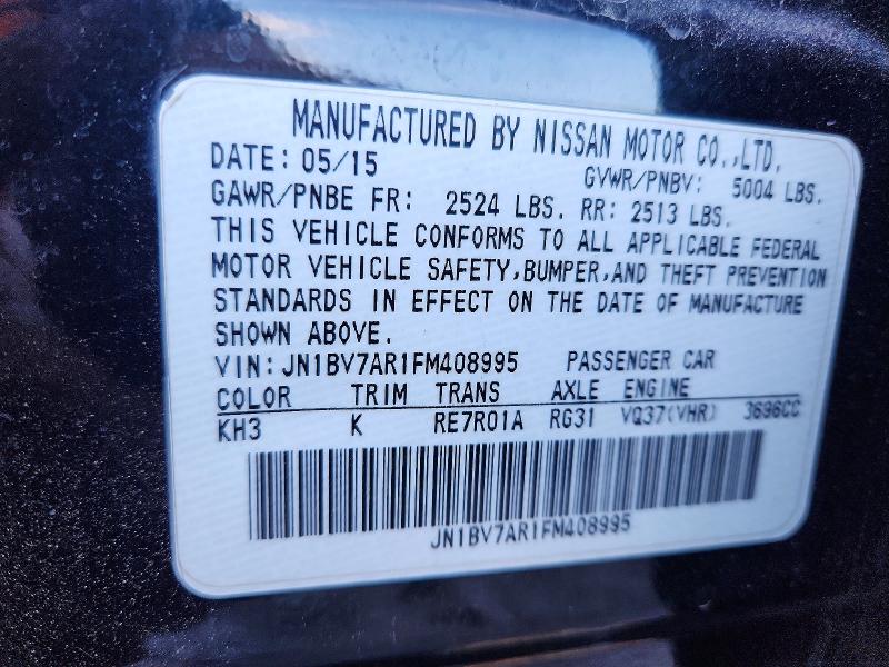 Продажа на аукционе авто 2015 Infiniti Q50, vin: JN1BV7AR1FM408995, номер лота: 69024066