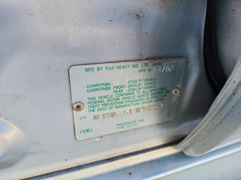 2003 Subaru Forester მანქანა იყიდება აუქციონზე, vin: JF1SG65613H702263, აუქციონის ნომერი: 69127626