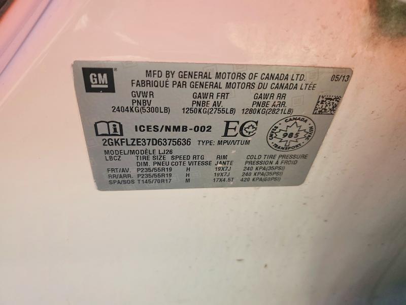 2013 Gmc Terrain მანქანა იყიდება აუქციონზე, vin: 2GKFLZE37D6375636, აუქციონის ნომერი: 67899596