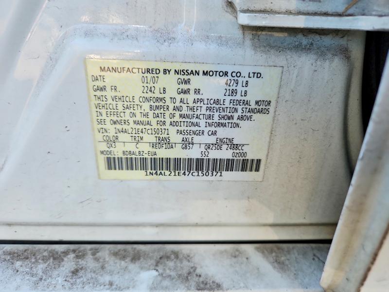 69027826 :رقم المزاد ، 1N4AL21E47C150371 vin ، 2007 Nissan Altima مزاد بيع