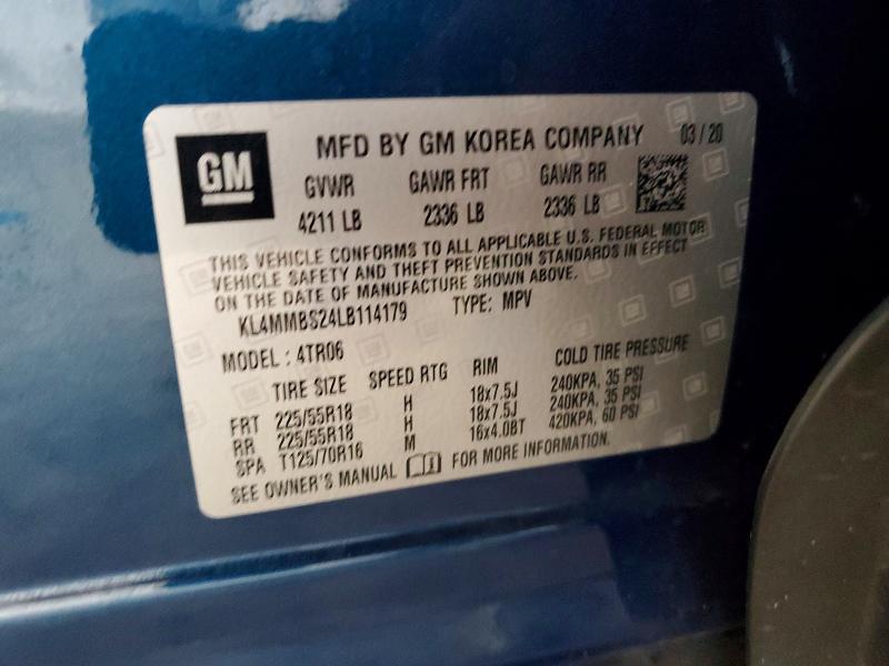 69552766 :رقم المزاد ، KL4MMBS24LB114179 vin ، 2020 Buick Encore Gx مزاد بيع