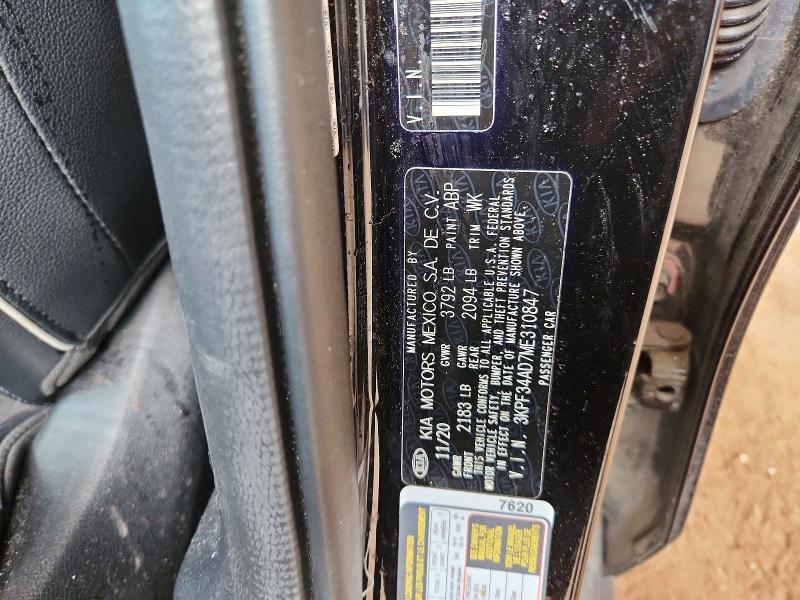69822796 :رقم المزاد ، 3KPF34AD7ME310847 vin ، 2021 Kia Forte مزاد بيع