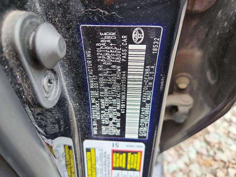 Aukcja sprzedaży 2018 Toyota Camry, vin: 4T1B11HK9JU015944, numer aukcji: 66938366
