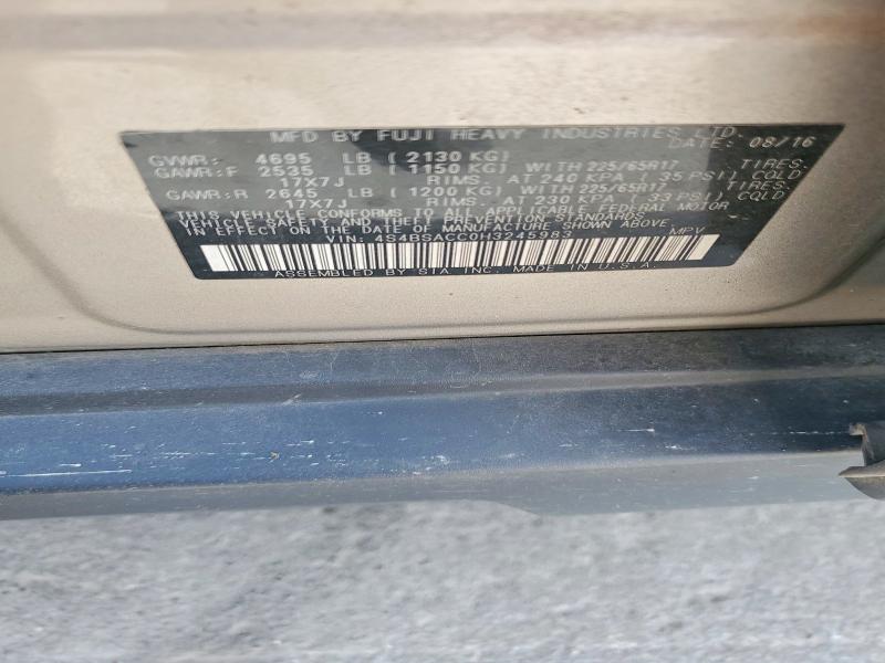 67711966 :رقم المزاد ، 4S4BSACC0H3245983 vin ، 2017 Subaru Outback مزاد بيع