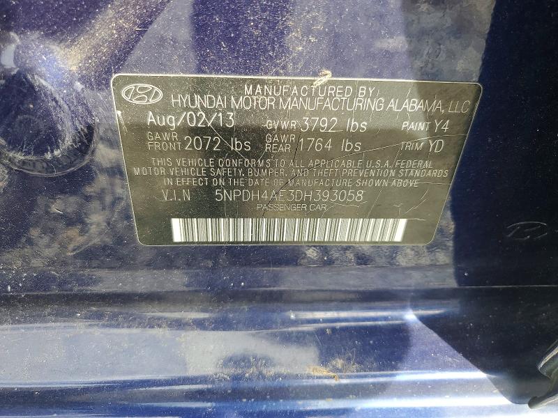 Продаж на аукціоні авто 2013 Hyundai Elantra, vin: 5NPDH4AE3DH393058, номер лоту: 71173466