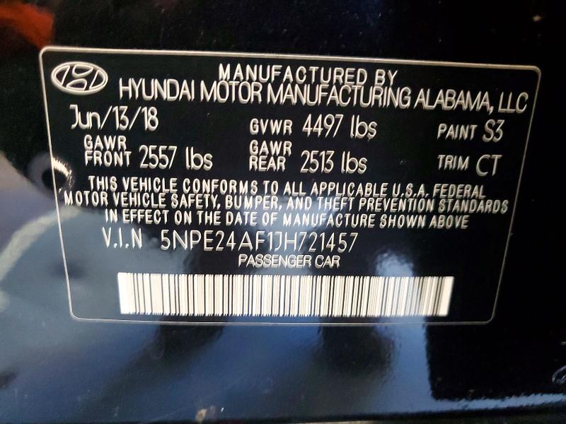 Продаж на аукціоні авто 2018 Hyundai Sonata, vin: 5NPE24AF1JH721457, номер лоту: 70153686