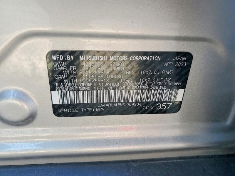 68537416 :رقم المزاد ، JA4ARUAU8PU009934 vin ، 2023 Mitsubishi Outlander Sport مزاد بيع