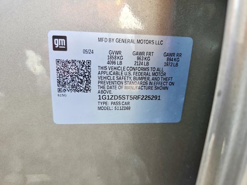 Aukcja sprzedaży 2024 Chevrolet Malibu, vin: 1G1ZD5ST5RF225291, numer aukcji: 69554416