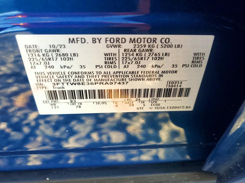 Продажа на аукционе авто 2023 Ford Maverick, vin: 3FTTW8E36PRA97437, номер лота: 69397526