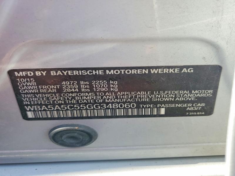 Aukcja sprzedaży 2016 Bmw 528, vin: WBA5A5C55GG348060, numer aukcji: 69801676