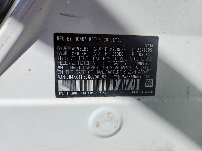 2016 Acura Rlx მანქანა იყიდება აუქციონზე, vin: JH4KC1F57GC000982, აუქციონის ნომერი: 68033906
