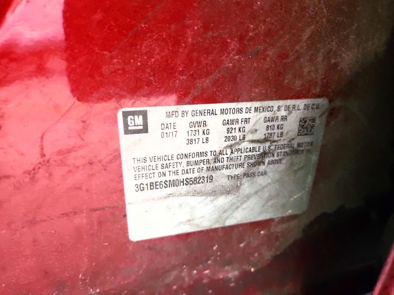 Продажа на аукционе авто 2017 Chevrolet Cruze, vin: 3G1BE6SM0HS582319, номер лота: 68581576