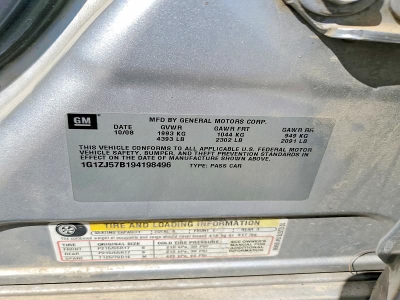 Aukcja sprzedaży 2009 Chevrolet Malibu, vin: 1G1ZJ57B194198496, numer aukcji: 67422446