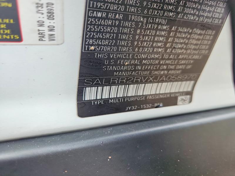 Продаж на аукціоні авто 2018 Land Rover Discovery, vin: SALRR2RVXJA058970, номер лоту: 70944406