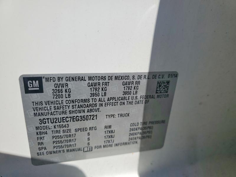 2014 Gmc Sierra მანქანა იყიდება აუქციონზე, vin: 3GTU2UEC7EG350721, აუქციონის ნომერი: 68351876