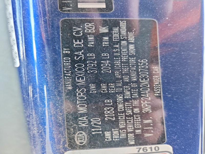 Aukcja sprzedaży 2021 Kia Forte, vin: 3KPF24AD2ME307356, numer aukcji: 67518606