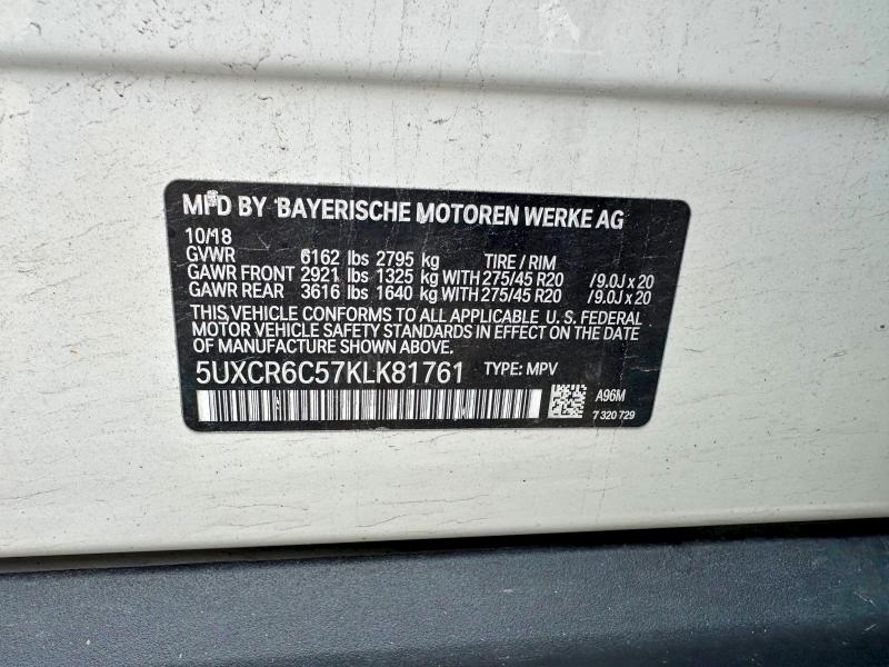 Aukcja sprzedaży 2019 Bmw X5, vin: 5UXCR6C57KLK81761, numer aukcji: 69487026