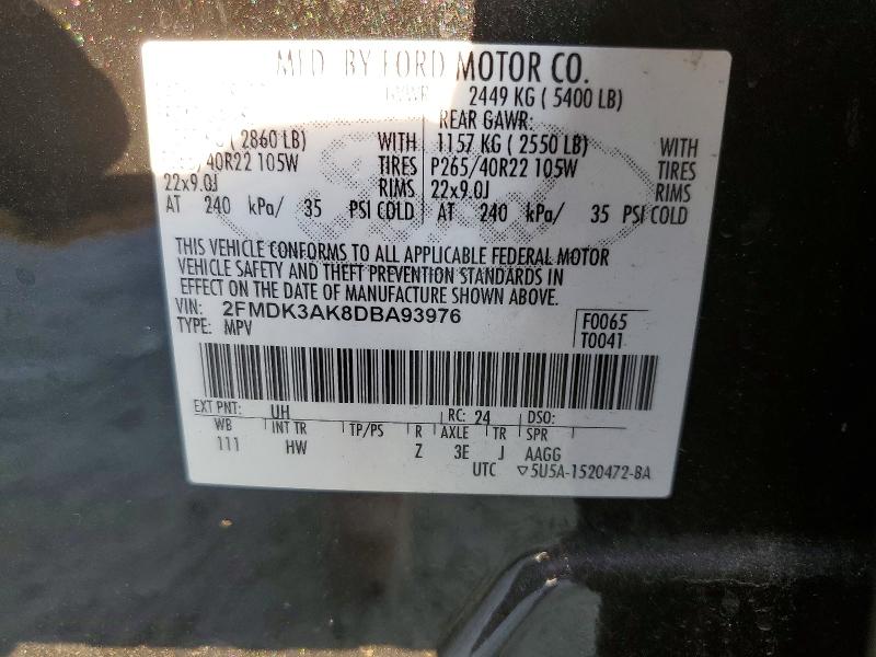 Продажа на аукционе авто 2013 Ford Edge, vin: 2FMDK3AK8DBA93976, номер лота: 67331506