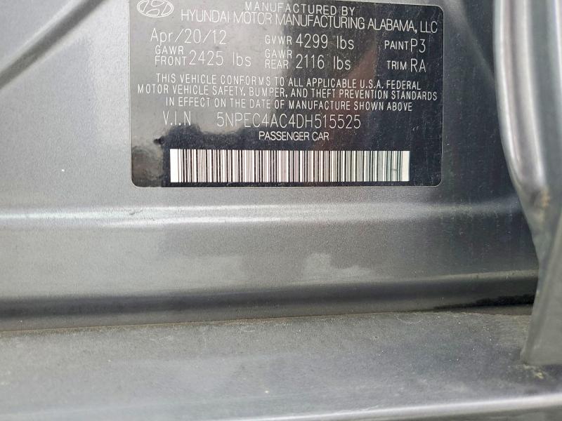 69494276 :رقم المزاد ، 5NPEC4AC4DH515525 vin ، 2013 Hyundai Sonata مزاد بيع