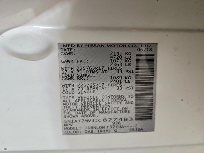 Продаж на аукціоні авто 2018 Nissan Rogue, vin: 5N1AT2MV3JC827483, номер лоту: 68348936