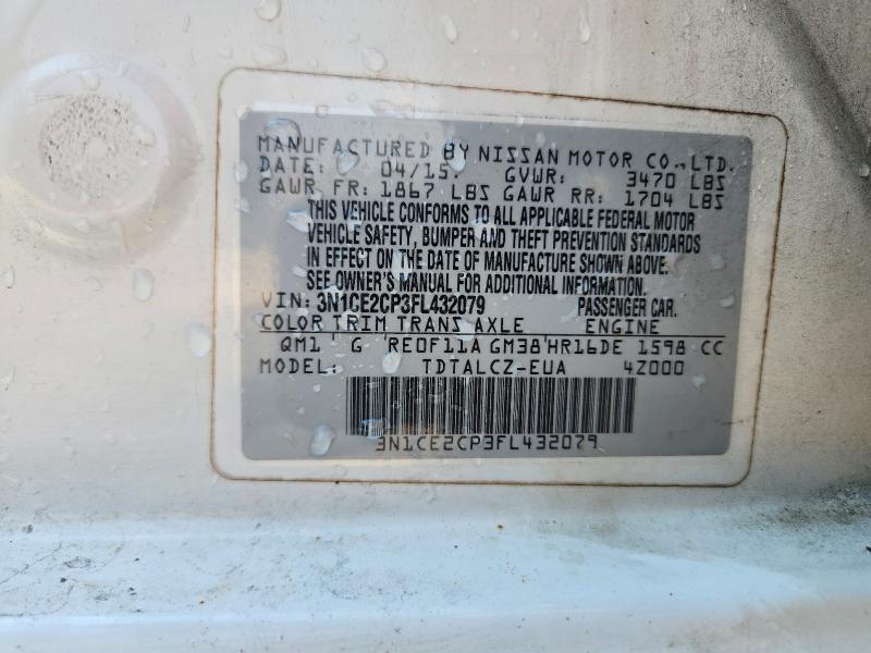 Aukcja sprzedaży 2015 Nissan Versa Note, vin: 3N1CE2CP3FL432079, numer aukcji: 67542006