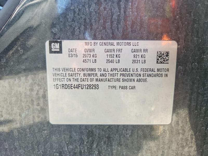 70564416 :رقم المزاد ، 1G1RD6E44FU128293 vin ، 2015 Chevrolet Volt مزاد بيع