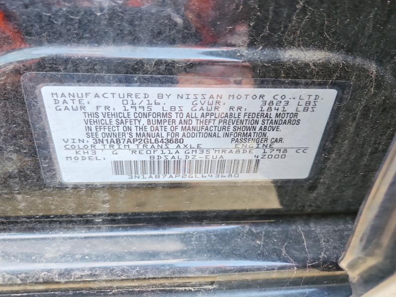 Продажа на аукционе авто 2016 Nissan Sentra, vin: 3N1AB7AP2GL643680, номер лота: 69766376