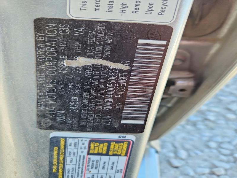 70029246 :رقم المزاد ، KNAGN4AD0E5068220 vin ، 2014 Kia Optima مزاد بيع