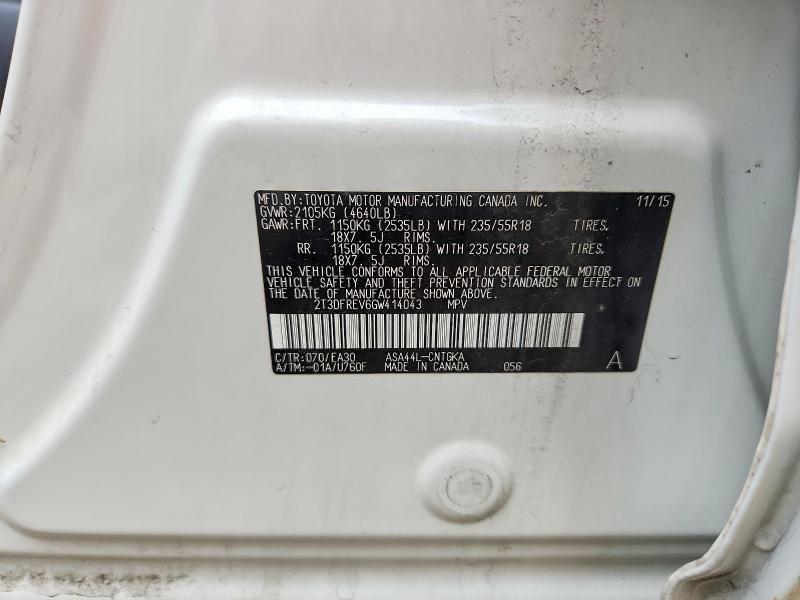 Aukcja sprzedaży 2016 Toyota Rav4, vin: 2T3DFREV6GW414043, numer aukcji: 69839696