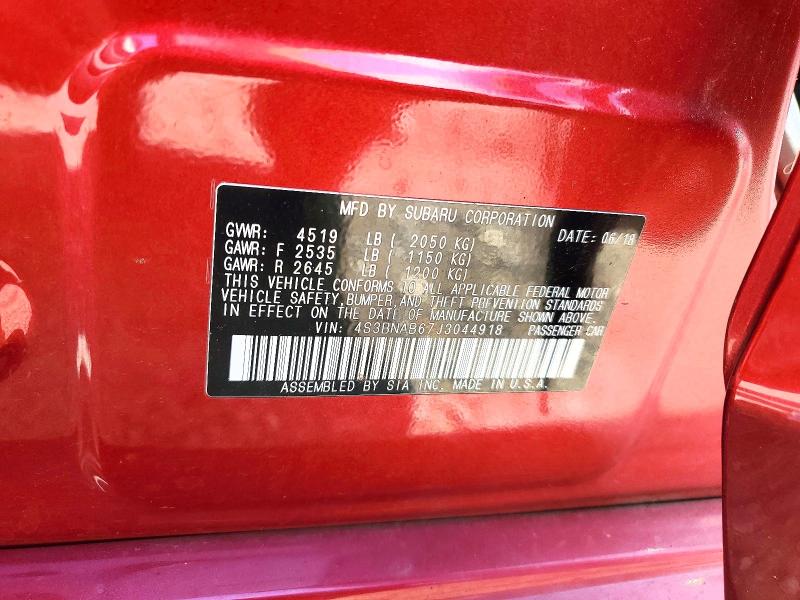 2018 Subaru Legacy მანქანა იყიდება აუქციონზე, vin: 4S3BNAB67J3044918, აუქციონის ნომერი: 69611146