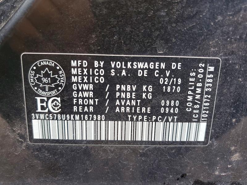 Продаж на аукціоні авто 2019 Volkswagen Jetta, vin: 3VWC57BU9KM167980, номер лоту: 69534586