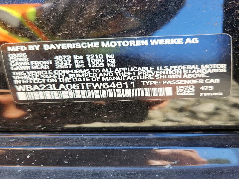Продаж на аукціоні авто 2026 Bmw 330xi, vin: WBA23LA06TFW64611, номер лоту: 68206476