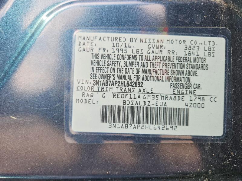 Продажа на аукционе авто 2017 Nissan Sentra, vin: 3N1AB7AP2HL642692, номер лота: 68297746